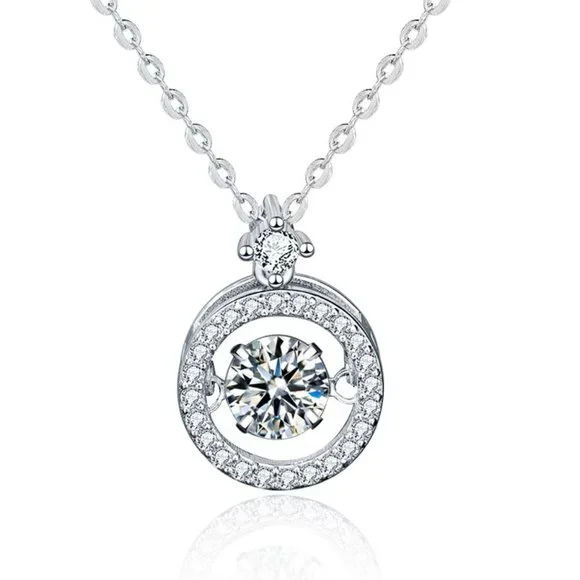 Certified 1/2 ct. t.w. Moissanite Diamond Dancing Necklace NEW - Picture 4 of 10